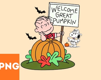 Charlie Brown Halloween PNG, Snoopy Great Pumpkin, Thanksgiving (Digital Download)