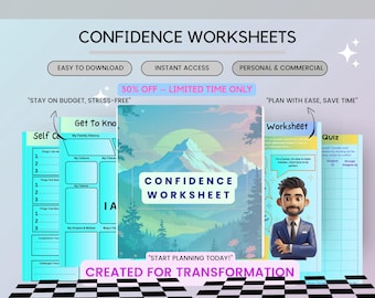 Self-Confidence Worksheets: Therapy & Coaching Printable PDF