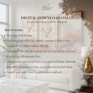 K&ouml;nnte beinhalten: Digitaler Download-Kunstdruck mit einer Aquarelllandschaft mit fliegenden V&ouml;geln. Das Kunstwerk ist in neutralen T&ouml;nen von Beige, Braun und Wei&szlig; gehalten. Der Text "DIGITAL DOWNLOAD ONLY! No physical item will be shipped" ist oben zu sehen.