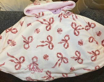 Pink Bows Poncho for Girls