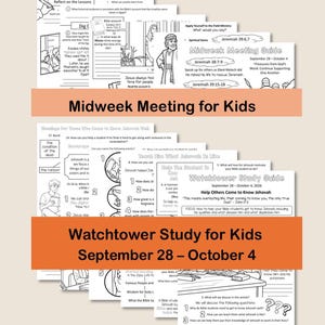 Midweek Meeting (OCLM) & Watchtower Workbooks for Kids - Sept 28 - Oct 4