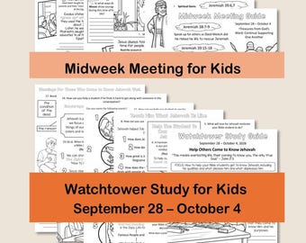 Midweek Meeting (OCLM) & Watchtower Workbooks for Kids - Sept 28 - Oct 4