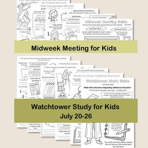 Midweek Meeting (OCLM) & Watchtower Workbooks for Kids - July 20-26