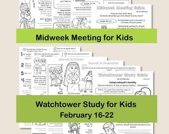 Midweek Meeting (OCLM) & Watchtower Workbooks for Kids - February 16-22
