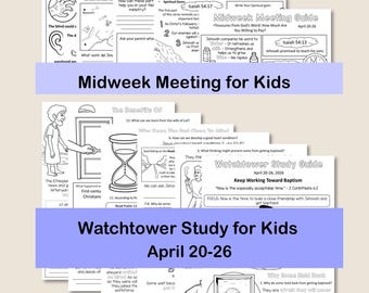 Midweek Meeting (OCLM) & Watchtower Workbooks for Kids - April 20-26