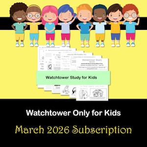 Cahiers d'exercices pour enfants sur la réunion de la Tour de Garde - Abonnement mars 2026