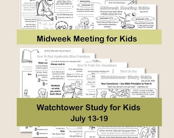 Midweek Meeting (OCLM) & Watchtower Workbooks for Kids - July 13-19