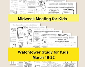 Midweek Meeting (OCLM) & Watchtower Workbooks for Kids - March 16-22