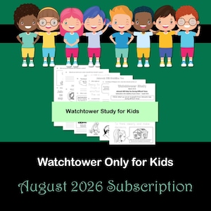 Watchtower Meeting Workbooks for Kids - August 2026 Subscription