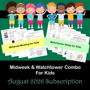 Midweek (OCLM) & Watchtower Meeting for Kids August 2026 Subscription