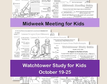 Midweek Meeting (OCLM) & Watchtower Workbooks for Kids - October 19-25