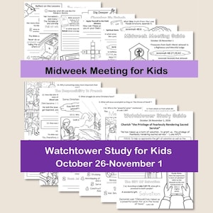 Midweek Meeting (OCLM) & Watchtower Workbooks for Kids - October 26-November 1