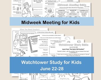 Midweek Meeting (OCLM) & Watchtower Workbooks for Kids - June 22-28