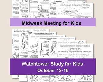 Midweek Meeting (OCLM) & Watchtower Workbooks for Kids - October 12-18