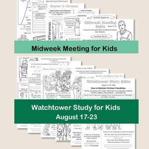 Midweek Meeting (OCLM) & Watchtower Workbooks for Kids - August 17-23