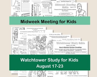 Midweek Meeting (OCLM) & Watchtower Workbooks for Kids - August 17-23