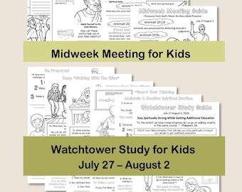Midweek Meeting (OCLM) & Watchtower Workbooks for Kids - July 27-August 2