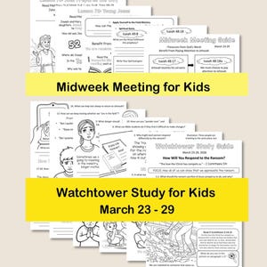 Midweek Meeting (OCLM) & Watchtower Workbooks for Kids - March 23-29