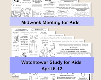 Midweek Meeting (OCLM) & Watchtower Workbooks for Kids - April 6-12