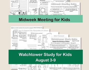 Midweek Meeting (OCLM) & Watchtower Workbooks for Kids - August 3-9