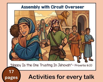 JW Kids "Happy Is The One Trusting In Jehovah" Activity Book | 2026-2027 JW Circuit Assembly with Circuit Overseer