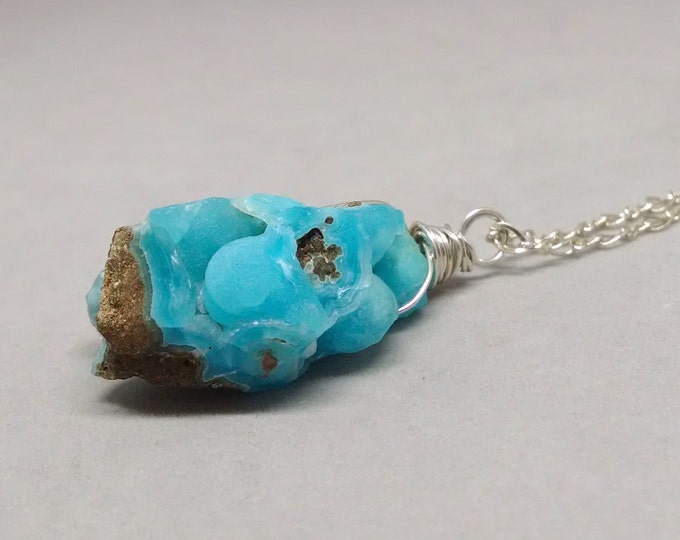 Raw Stone Jewelry Gemstone Necklace Sterling Silver Boho Etsy