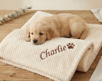 Personalized Dog Blanket - Custom Embroidered Pet Blanket - Cat Blanket - Dog Mom Gift - Custom Pet Gift, Dog Gift, Personalised Pet Blanket