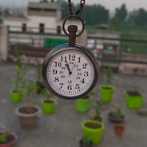 Handmade Vintage Pocket Watch Antique Brass Fob Watch Collectible Timepiece | Working Mechanical Watch | Gift for Him Halloween Gift