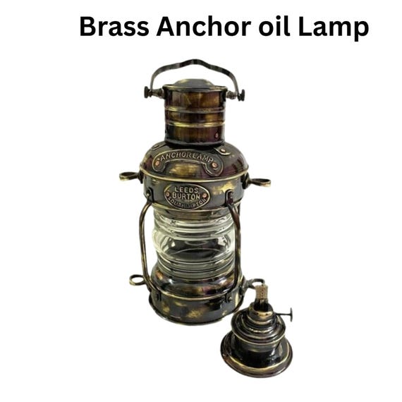 オイルランタン　アンカー　アンティーク　ランプ　真鍮 ヴィンテージアンティーク真鍮アンカーランタン航海用オイルランプ