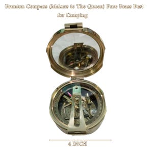 3-Inch Brass Brunton Compass Heavy Solid Brass Survey Compass Vintage Geological Compass Working Hiking Gift for Him Halloween Gift