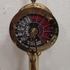 43&quot; Maritime Brass Ship Telegraph Working Engine Order Telegraph Vintage Nautical Marine Decor Brass Helm Instrument Unique Halloween Gift