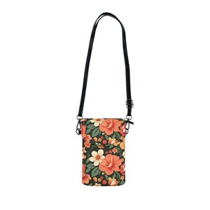 Cartera floral para celular, elegante bandolera, linda funda para celular, accesorio para llevar, regalo perfecto para mamá.