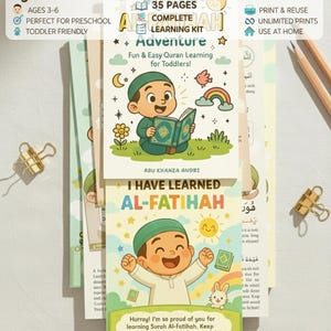 Mijn eerste Al-Fatihah-avontuur | Islamitisch koranboek voor kinderen van 3-6 jaar | PDF leren moslim