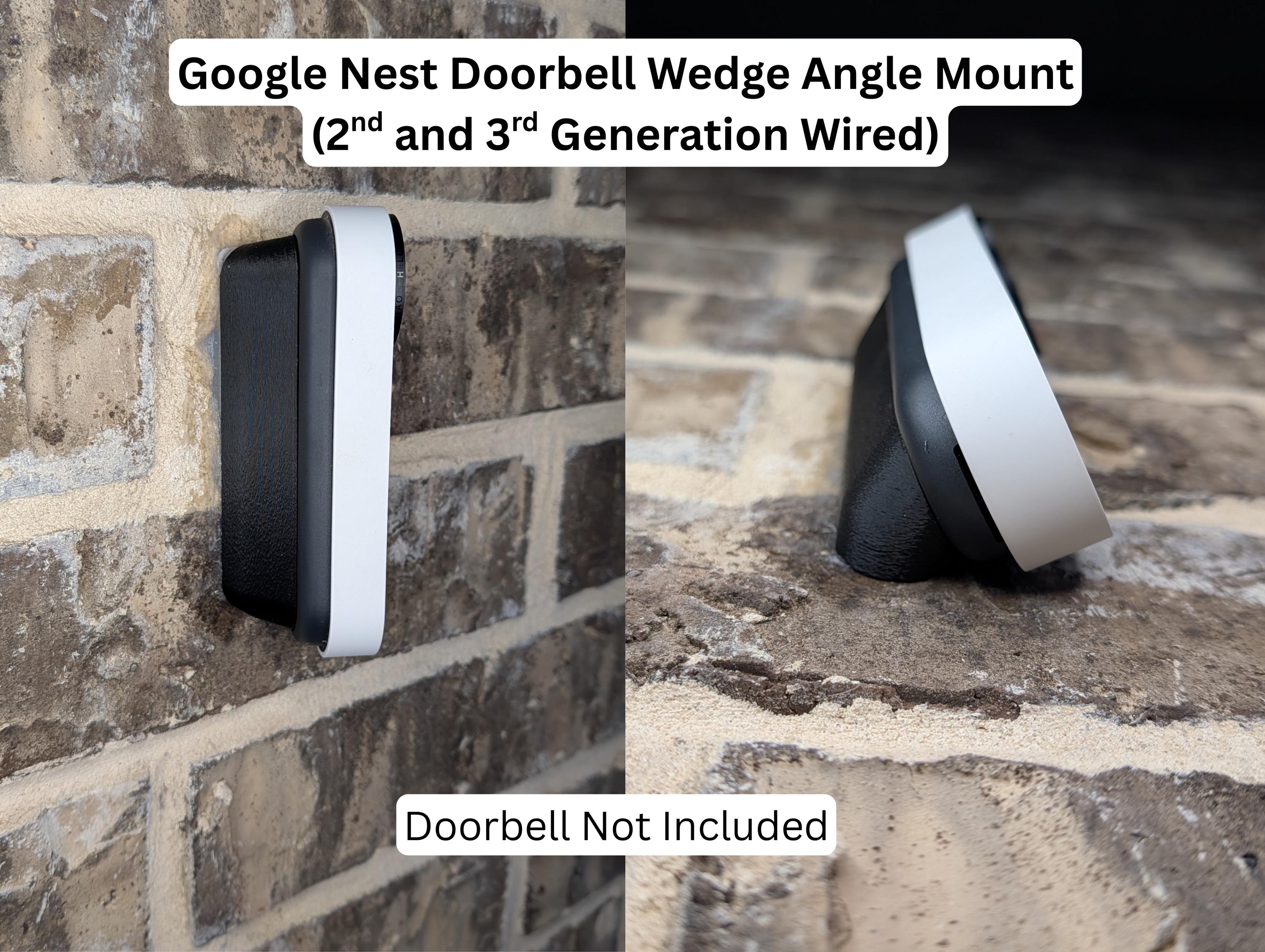 Google Nest Doorbell Wedge Angle Mount (2nd and 3rd Generation