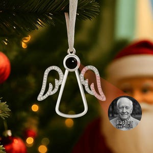 Personalised Family Photo Christmas Bauble | Custom Angel Wings Ornament | Memorial Keepsake Decoration | Xmas Tree Gift