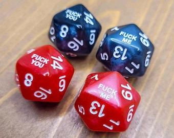 Funny D20 Dice Set, Fuck You/Me, RPG TTRPG