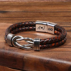 Personalized Leather Bracelet,Custom Bracelet For Men,Personalized Gift For Him,Anniversary Gift For Him,Luxury Gifts For Husband Boyfriend
