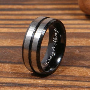 Promise Gifts For Husband,Customized Tungsten Ring For Husband,Men&#39;s Tungsten Wedding Band,Men&#39;s Ring,Unique Birthday Gifts For Husband Him