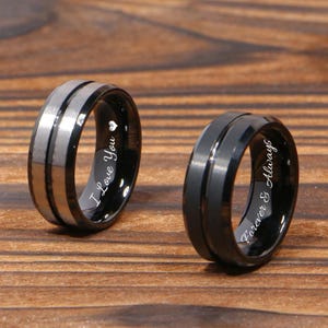 Men&#39;s Tungsten Ring,Unique Anniversary Gift For Husband,Promise Gifts For Men