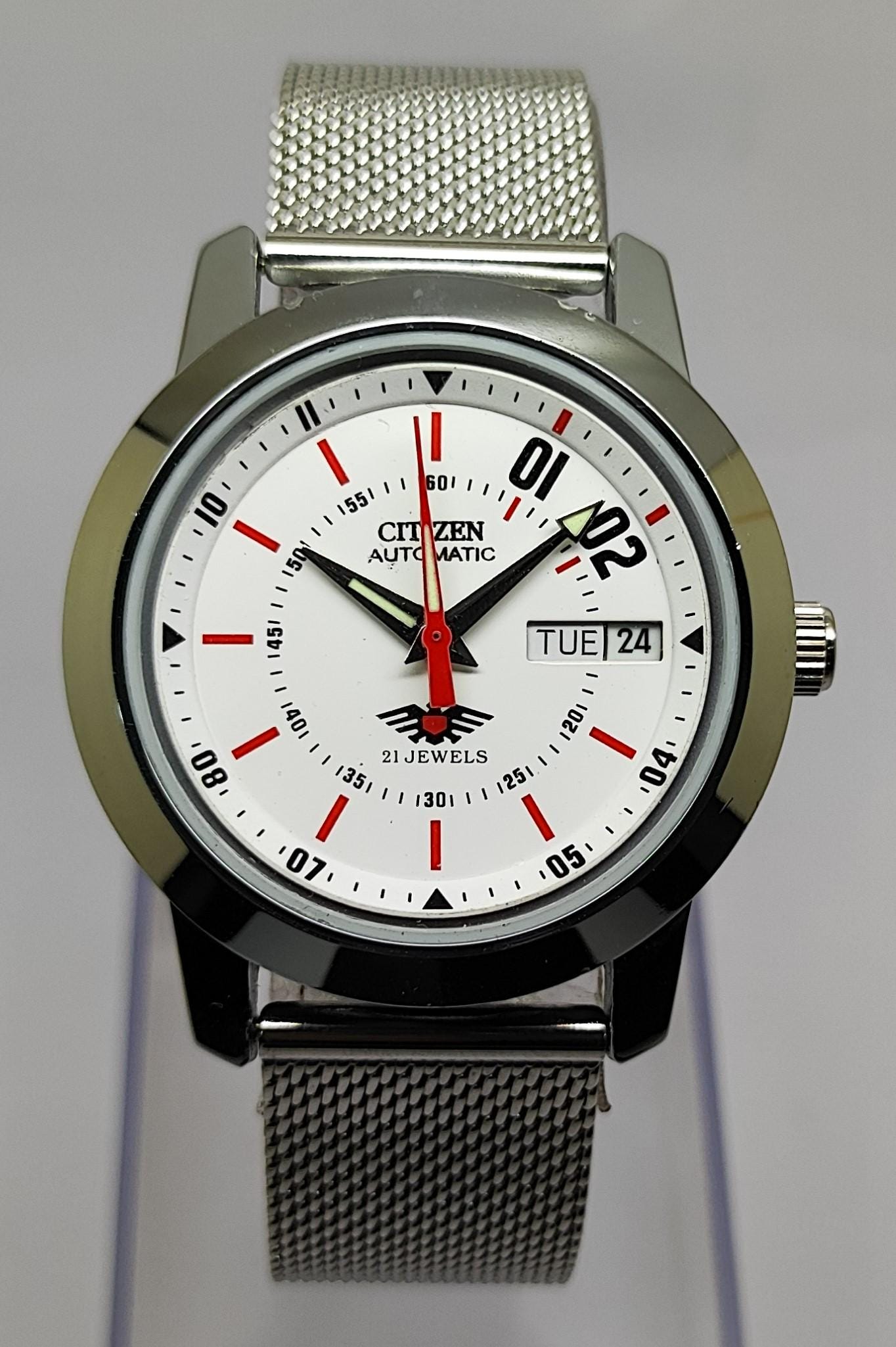 希少CITIZEN JET オートマティック21石 jewels 手巻き腕時計 21/7OH済】シチズンジェットオートデーター21石自動巻【新品