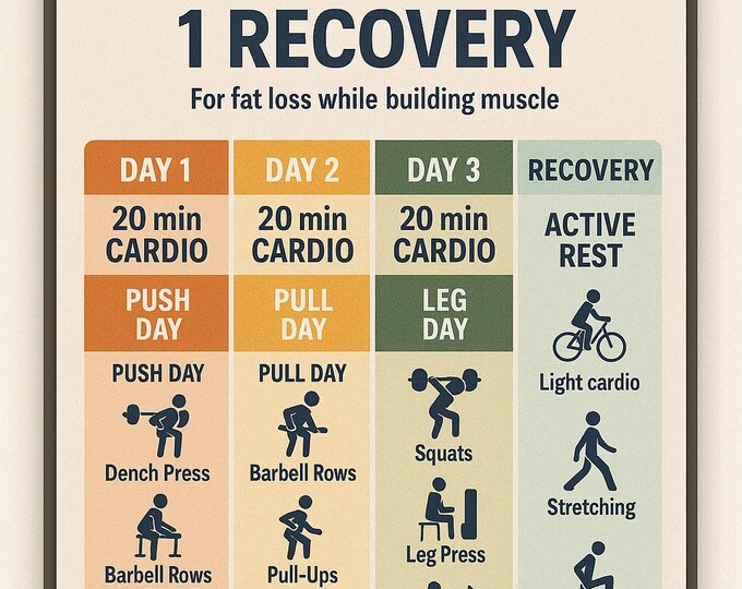 Push Pull Legs Workout Plan | 3 Days on 1 Day off Gym Routine | Muscle ...