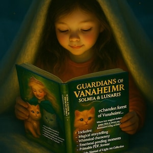 Magical Bedtime Story for Kids – Sun & Moon Cat Guardians – Printable Fantasy Storybook PDF – Instant Download