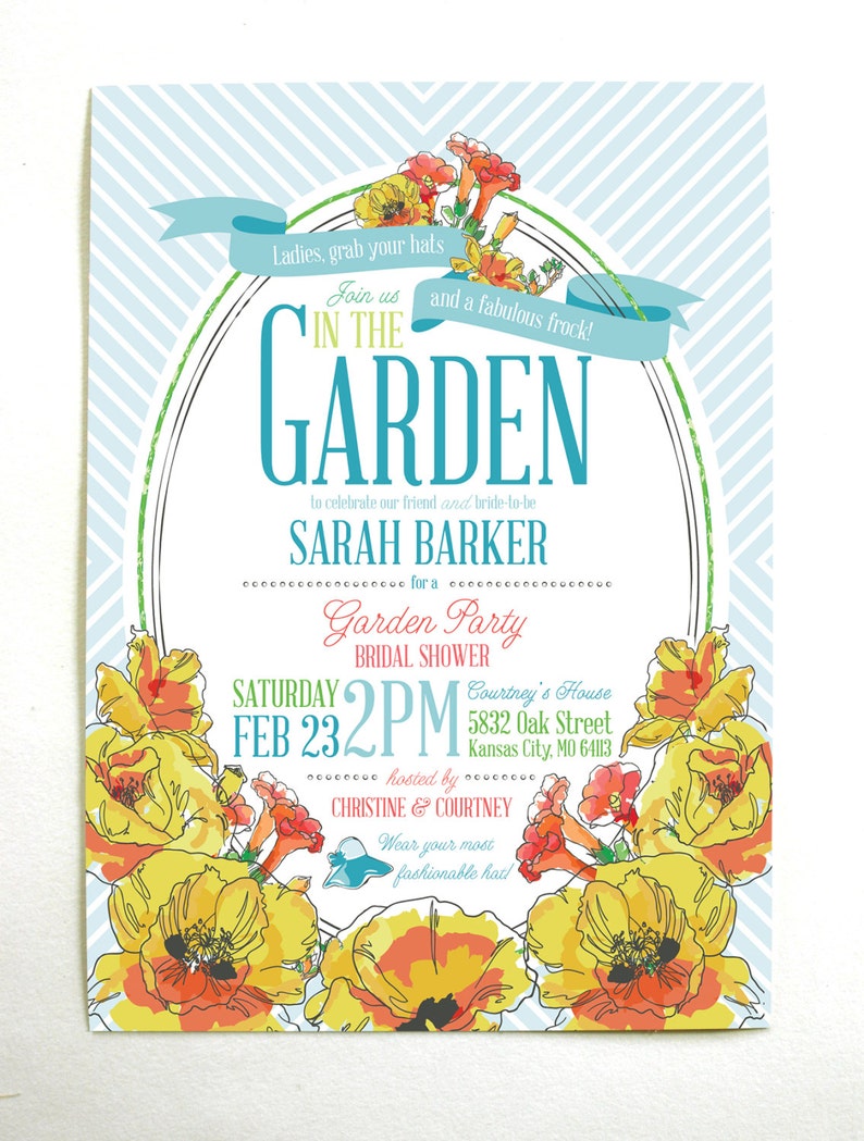 Derby Garden Party Bridal Shower Invitation Printable Etsy