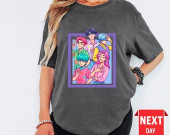 Camiseta de cazadores de demonios de Saja Boys Kpop, regalo para mujer, pin de Huntrix de Saja Boys, suéter Mira para Zoey, mercancía de cazador de demonios, camiseta Jinu, póster de fan de Rumi