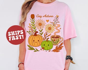 Cozy Autumn Graphic Tee: Pumpkin Spice Fall T-Shirt