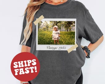 Custom Vintage Photo & Year Shirt: Personalized Birthday Gift
