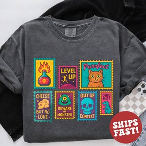 Retro popkonst-tröja: Rolig komisk lapptäcksdesign