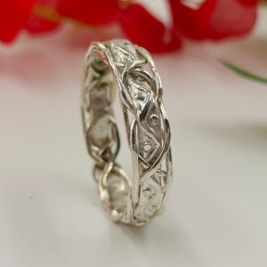 925 Sterling Silver Spiral Ring - Handmade Minimalist Jewelry, Lovely Silver Ring -vintage silver Celtic knot band ring stacker spacer, Gift