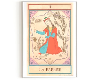 Persian Painting/ Tarot card/Persian miniature/ La Papesse/The Popess- limited art Print/oriental painting/The Popess/21 x 29,7cm