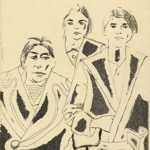 Woman portrait-woman painting-woman drawing-black and white portrait-Trois femmes Original Etching